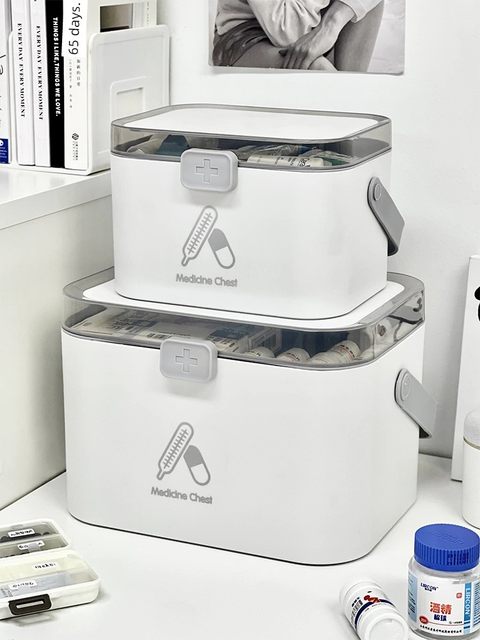 家用药箱药盒宠物用品收纳箱猫狗用品盒收纳盒修理工具收纳简约风