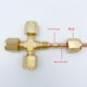 Brass tee connector 1/8-inch 3mm copper tube sleeve connector Replaces Agilent chromatographic connector