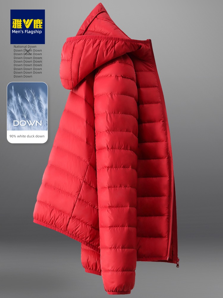 Yalu have cash less than that is registered in the accounts Hooded light motion man Down Jackets
