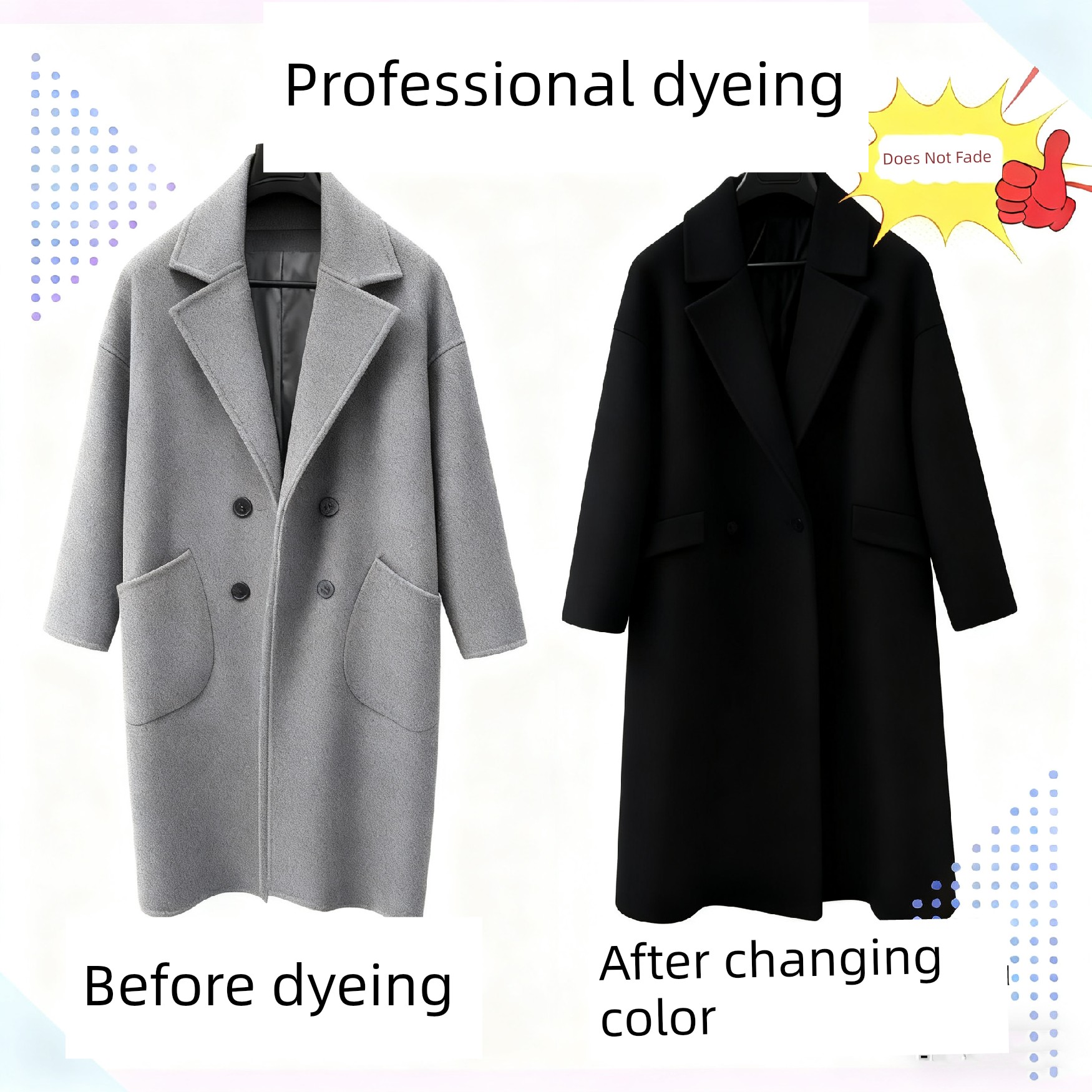 Professional Clothing Dyeing and Refurbishing Shop, Dyeing and Color Changing of Silk Coats Without Fading, 84 Burn Damage Repair and Color Restoration