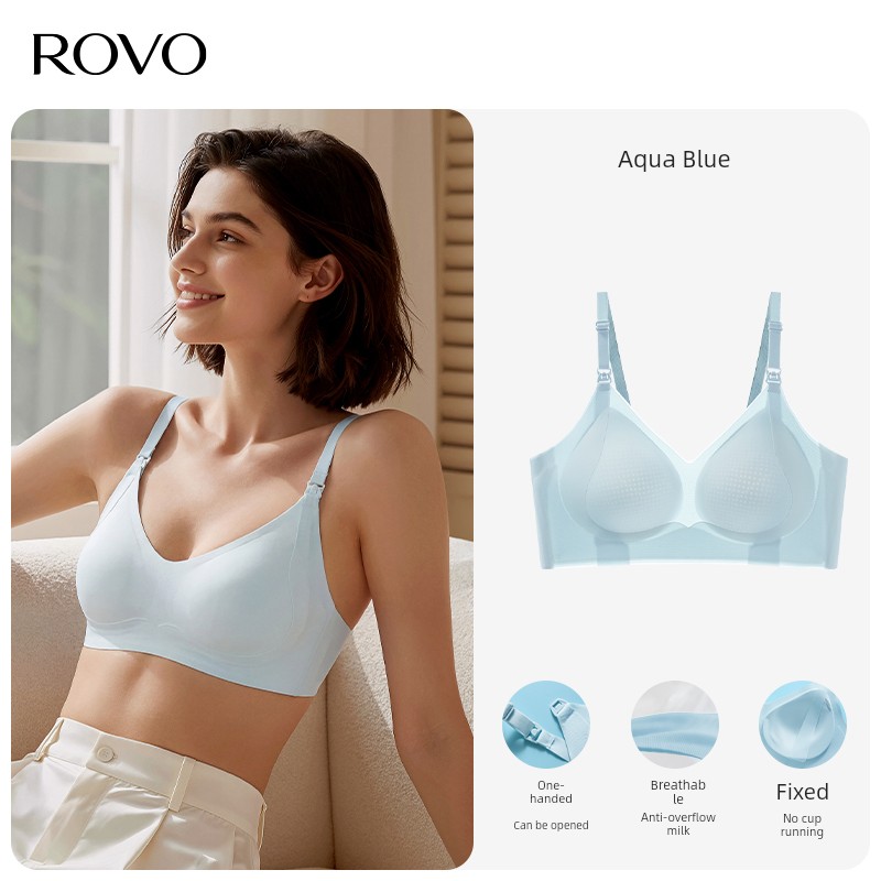 Rovo Maternity Nursing Bra, Summer Thin Style, Anti-Sagging, Specially Designed for Breastfeeding, 2026 Ultra-Thin Sleep-Wearable Bra — 3