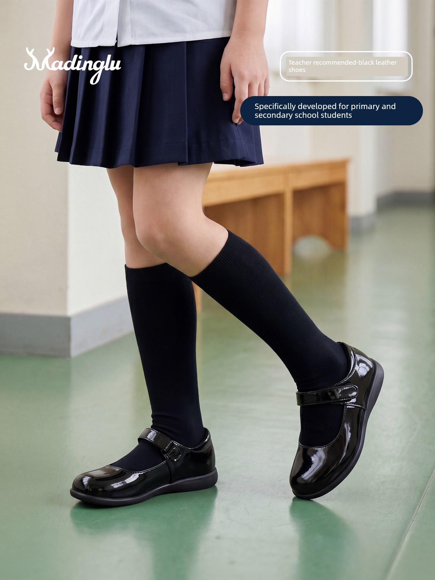Spring & Fall Elementary School Student Campus British Performance Girls' Leather Shoes — 3
