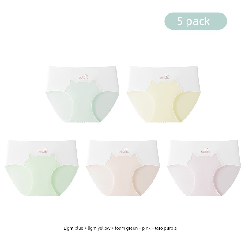 Catman Children's Underwear for Girls, Seamless Ice Silk Summer Thin Triangle Shorts for Teenage Girls in Their Developmental Period — 6