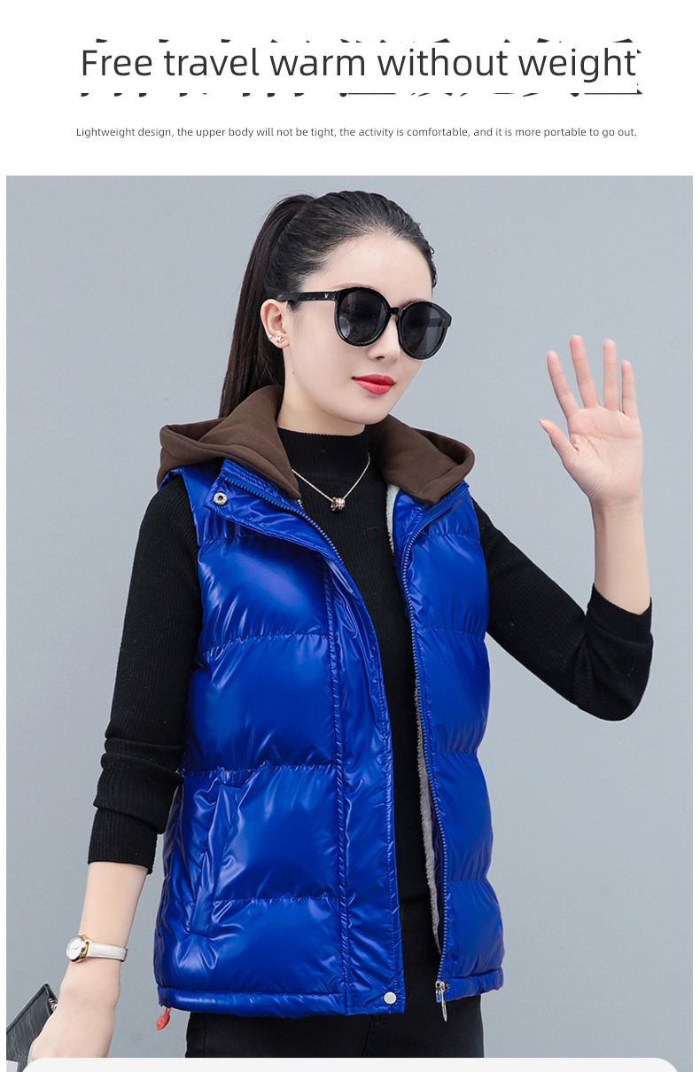 have cash less than that is registered in the accounts Bright surface Autumn and winter keep warm loose coat Down cotton Vest