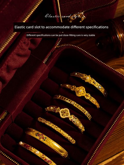 Specialized gold bracelet storage box Top Pin Meichuang high-end exquisite jewelry storage box Specialized for bracelet jade