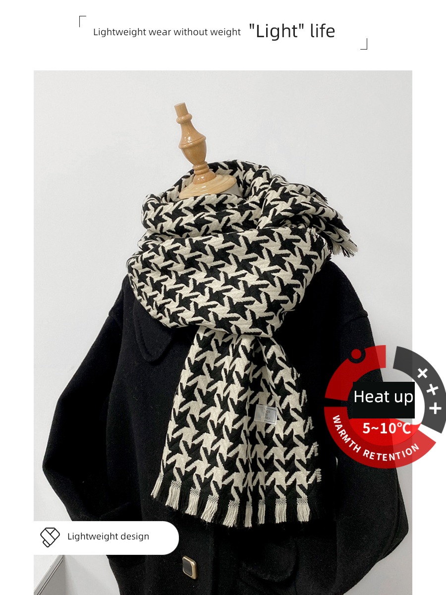 OVANCY houndstooth  female winter lovers Retro scarf