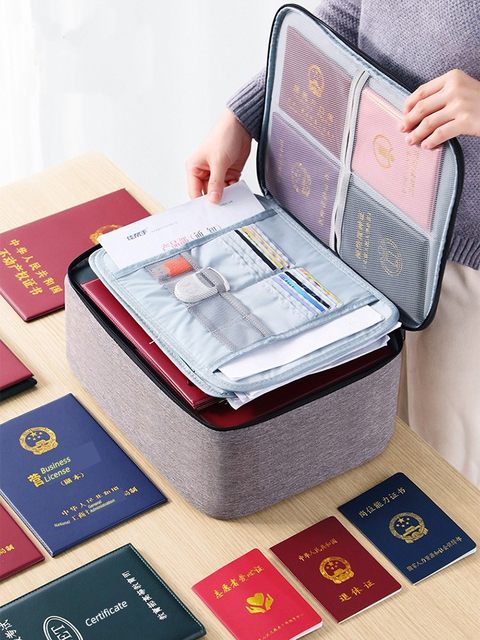 Certificate storage bag box household artifact family birth certificate household registration document certificate password card bag organization box bag