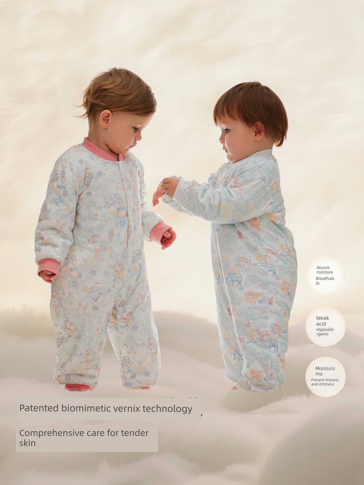 Beitais [Fetal Fat Skin] Baby Clothes Autumn and Winter Quilted Jumpsuit Infant Boys and Girls Pajamas Crawling Suit
