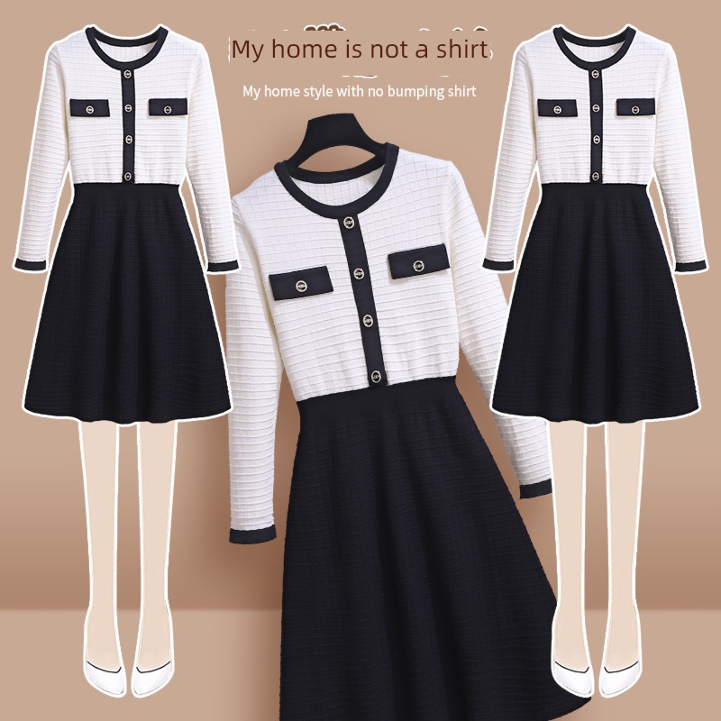 Little fragrance female Autumn and winter Match inside Knitted sole jumpsuit