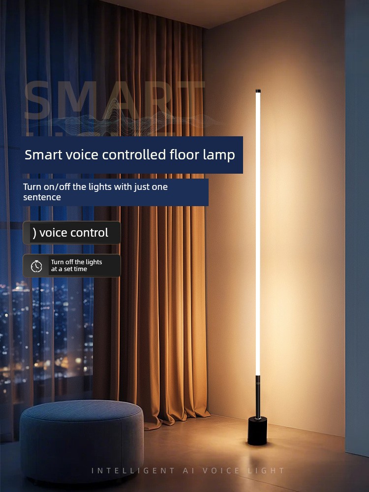 Floor Lamp with Smart Voice Control Sensor for Bedroom Bedside, Living Room Sofa, High-End Luxury Atmosphere, Reading