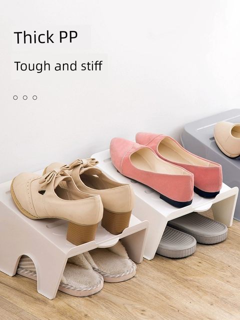 Popular shoe rack Japanese two-layer double-cluster integrated space-saving living room home shoe cabinet plastic simple storage shoe holder