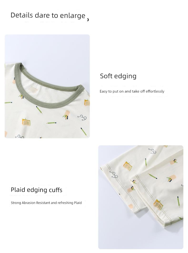 Modal Kids Pajamas Spring and Summer Thin Boys' Home Wear Boys Intimates Suit Teen Autumn Clothes Long Johns — 15
