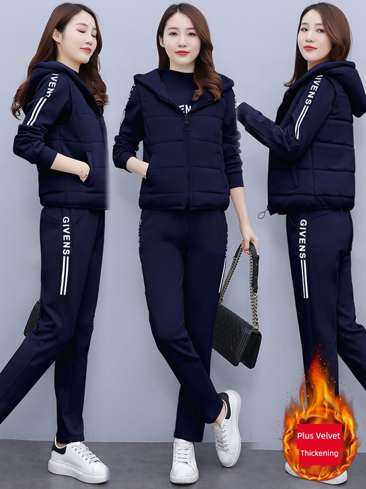 Foreign style Plush thickening ma'am Autumn and winter Athletic Wear