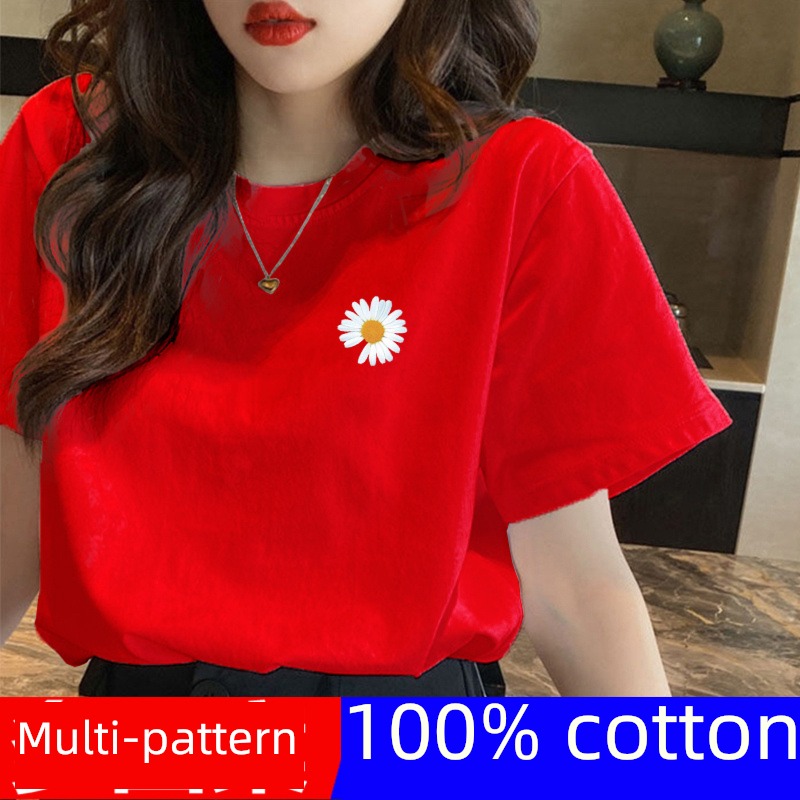 100% female summer white easy T-shirt ins Short sleeve