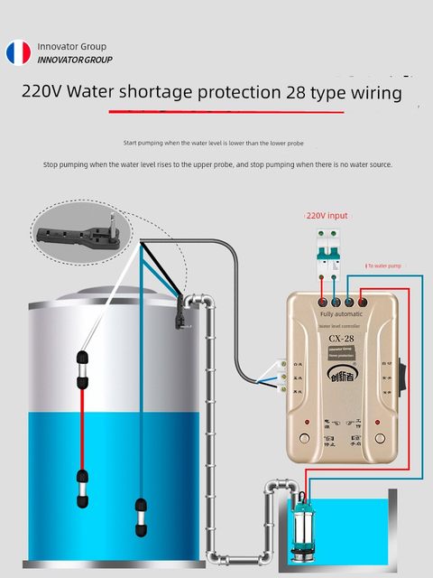 Innovator fully automatic water level controller water tower water level automatic controller induction water supply 220v household
