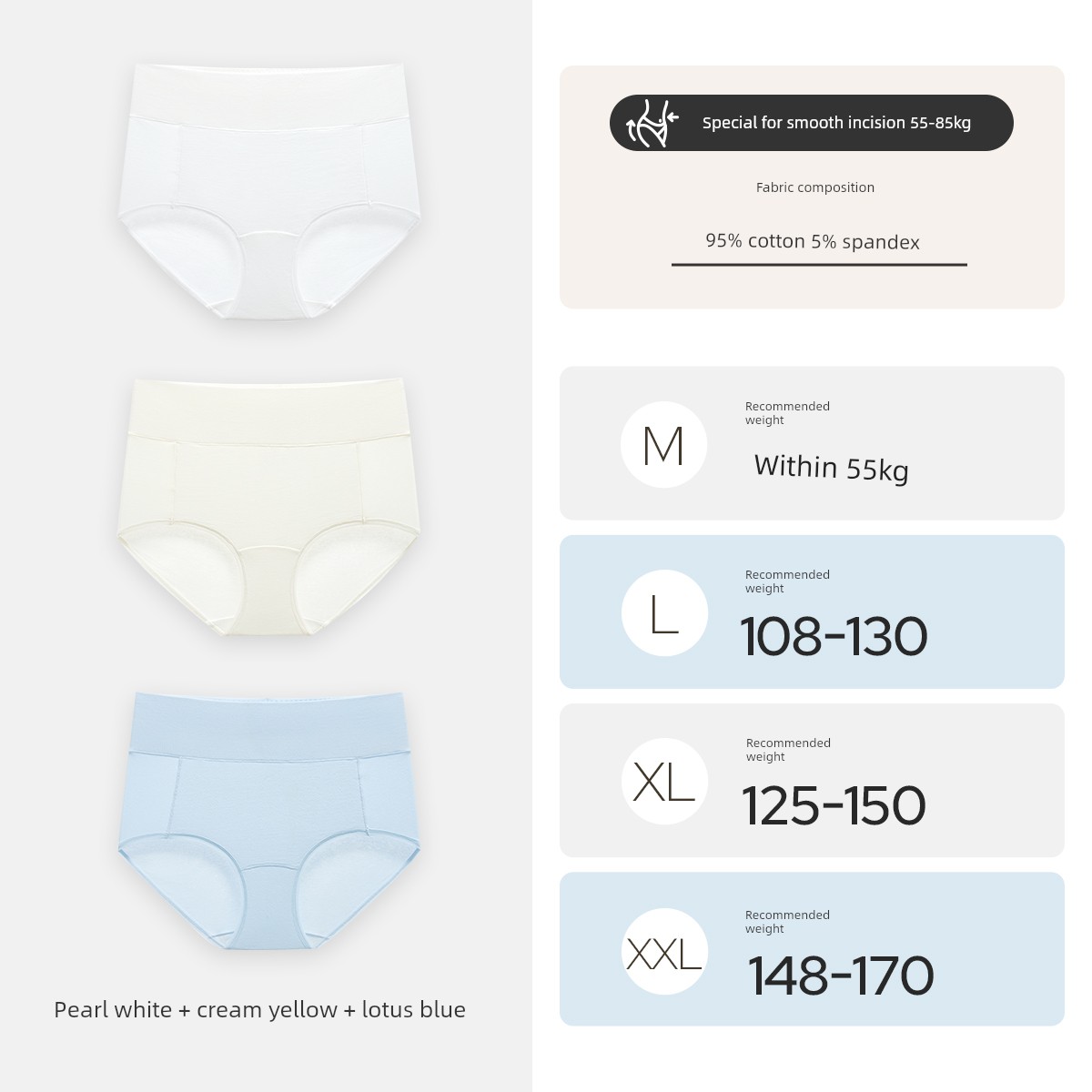 Jq Jingqi Postpartum High-Waisted Cotton Panties, Non-Abrasive, Extended Crotch, Tummy Control, Specially Designed for Cesarean Section during the — 8