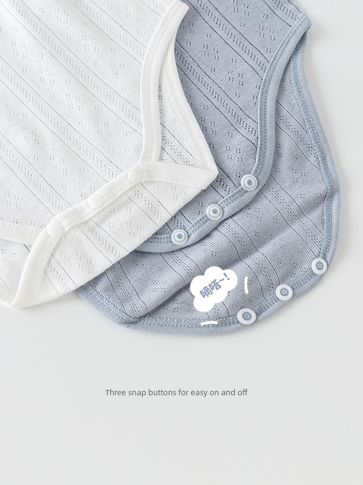 Baby Vest Romper Summer Thin Sleeveless Unisex Baby Triangle Romper Pure Cotton Newborn Onesie — 4