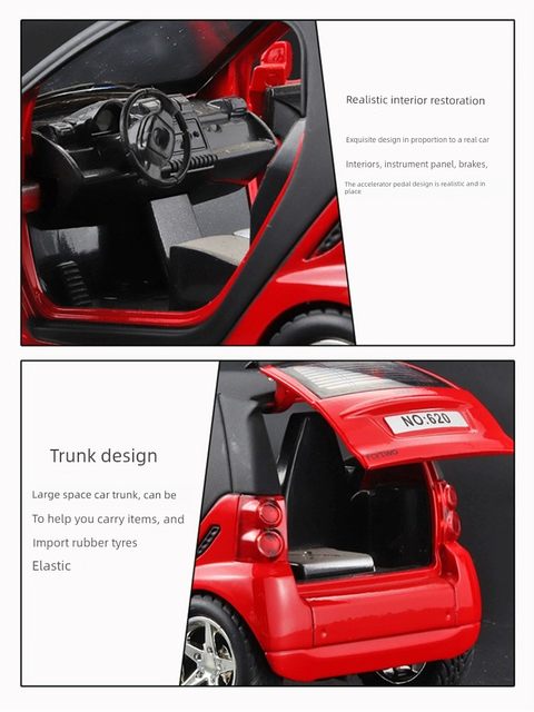 Children's toy car Mercedes-Benz smart alloy car boy toy car model baby inertia return car