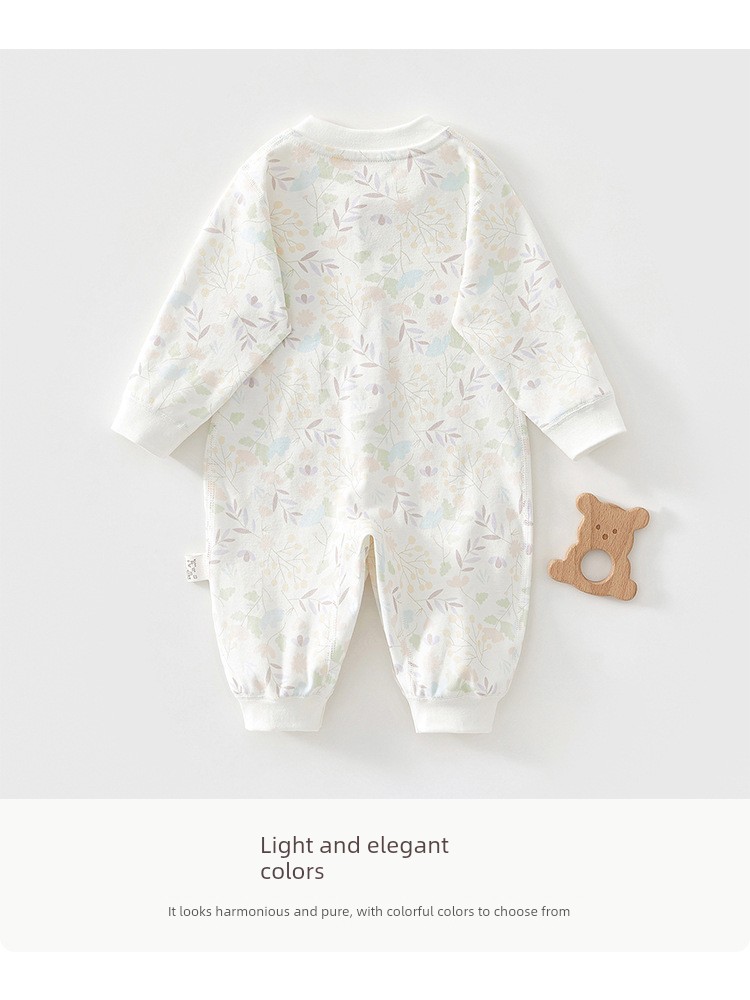 Newborn Baby Jumpsuit, Spring and Autumn Infant Clothing, Pure Cotton Base Pajamas, Unisex Baby Romper Crawling Suit — 16