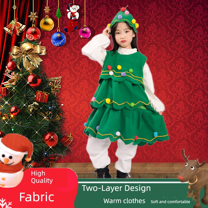children clothing christmas tree clothing Halloween Christmas cos Clothes & Accessories girl clothes Cosplay suit Children's wear