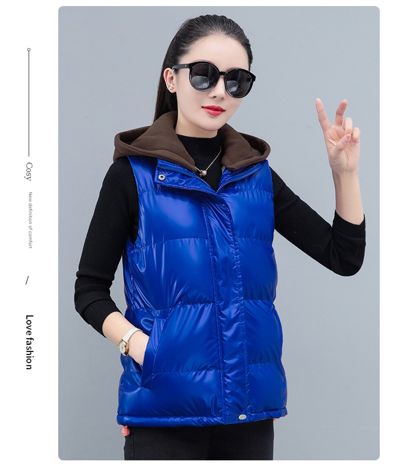 have cash less than that is registered in the accounts Bright surface Autumn and winter keep warm loose coat Down cotton Vest