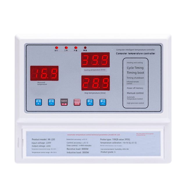 Genuine 220V high power 8KW high-precision digital display intelligent thermostat switch breeding fan industrial instrument