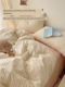 French striped bed sheet four-piece set wash quilt cover single student dormitory bed three-piece set part-of-all cotton pure cotton