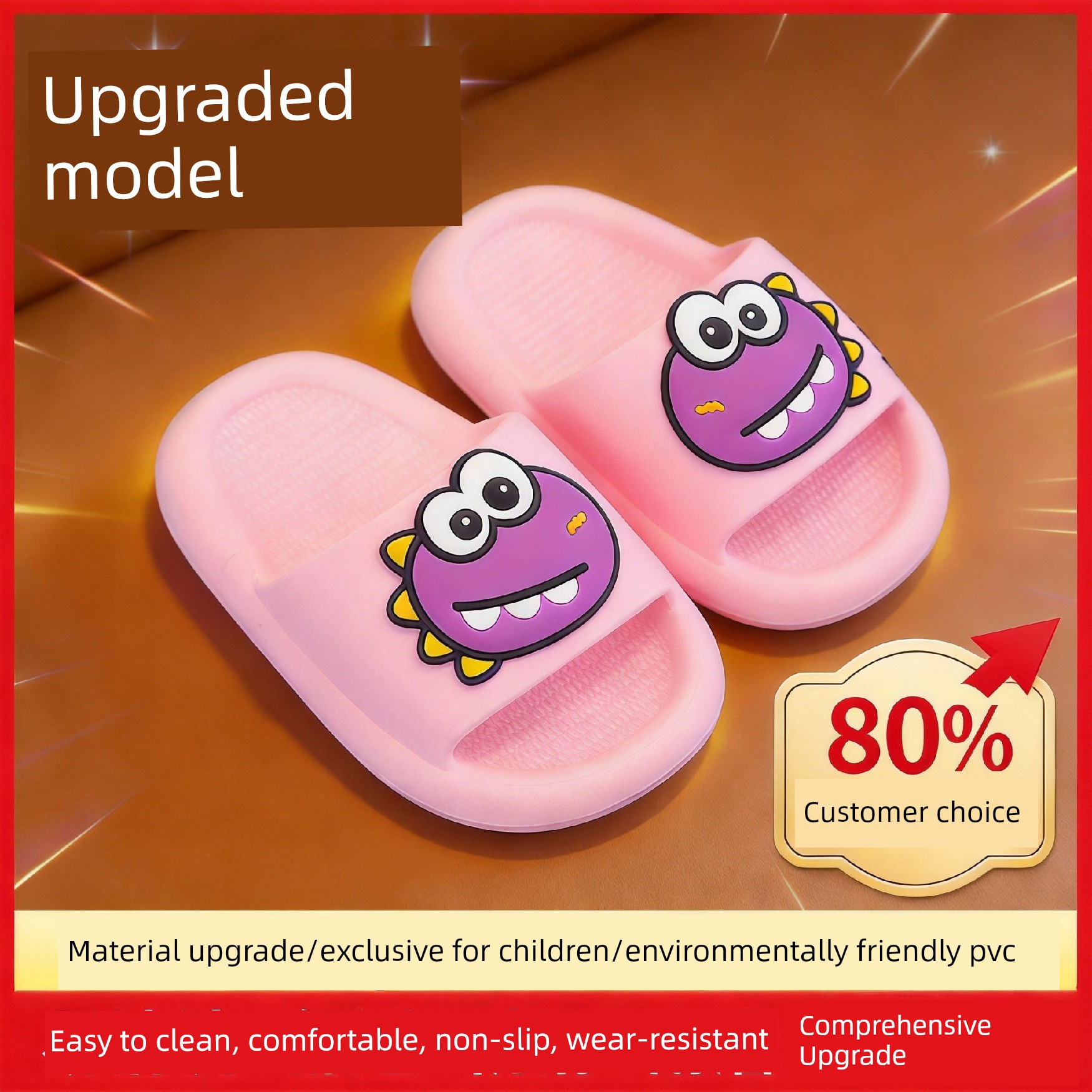 Boys' Baby Slippers, Indoor Slippers for Children Aged 1.5 Years, Non-Slip Slippers for 3-6 Year Old Girls, Cartoon Dinosaur Home Slippers — 8