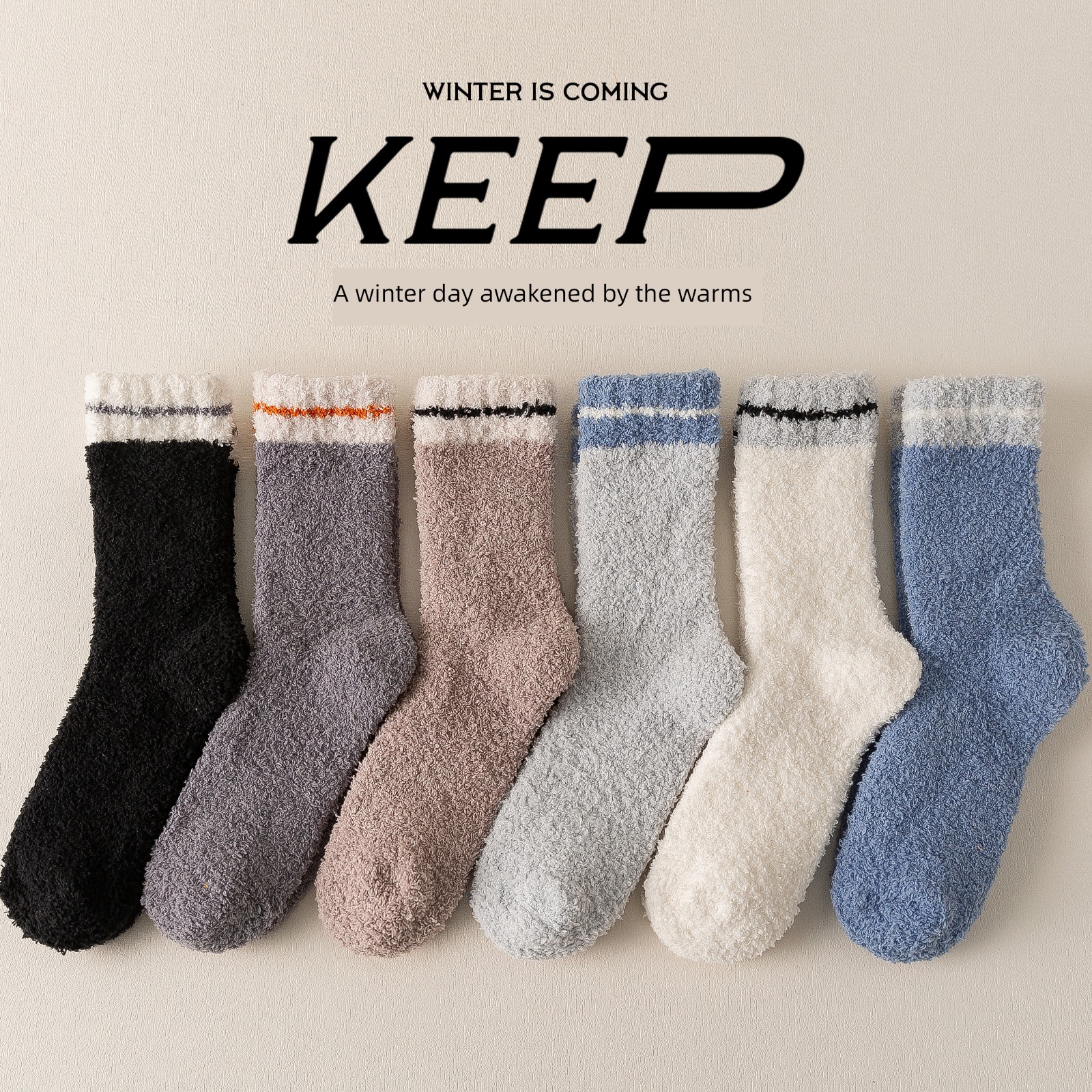 Sock man Coral velvet No hair loss keep warm long and tube-shaped Socks