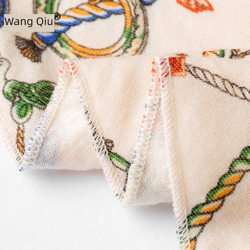 female fashion printing keep warm convenient Button Triangle towel