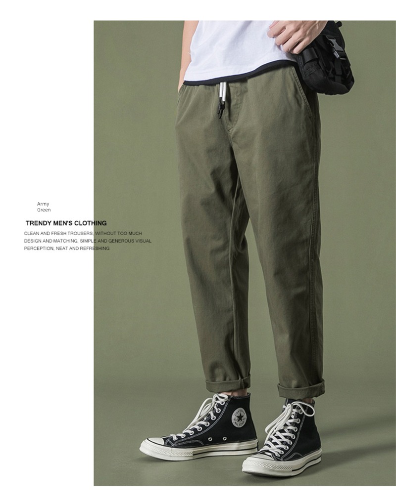 autumn Nine points Korean version Self-cultivation Chaopai Men's style Overalls