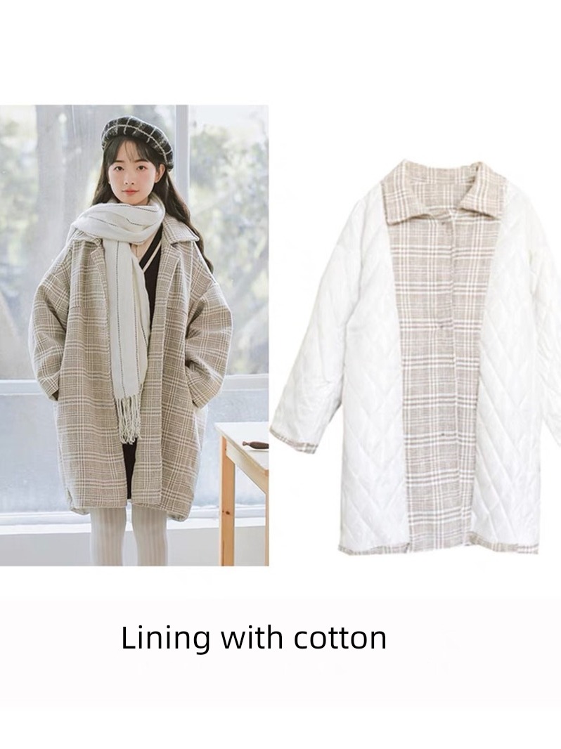 autumn Retro Women's wear Medium and long term Wool loose coat