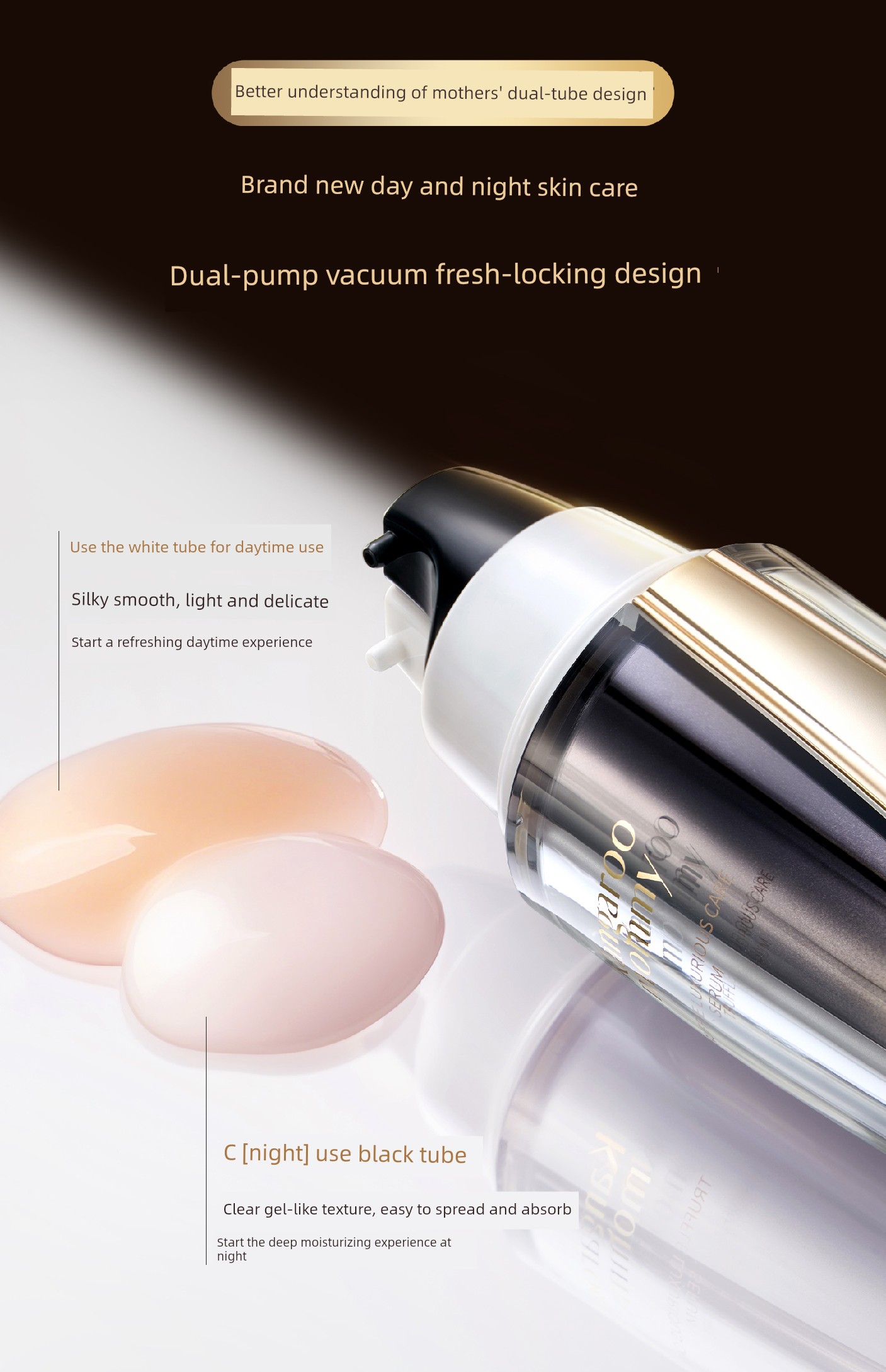 Kangaroo Mom Double Anti-Aging Essence Skincare Products for Pre-Pregnancy Truffle Women's Anti-Wrinkle Firming Water Cosmetics Set Genuine — 12