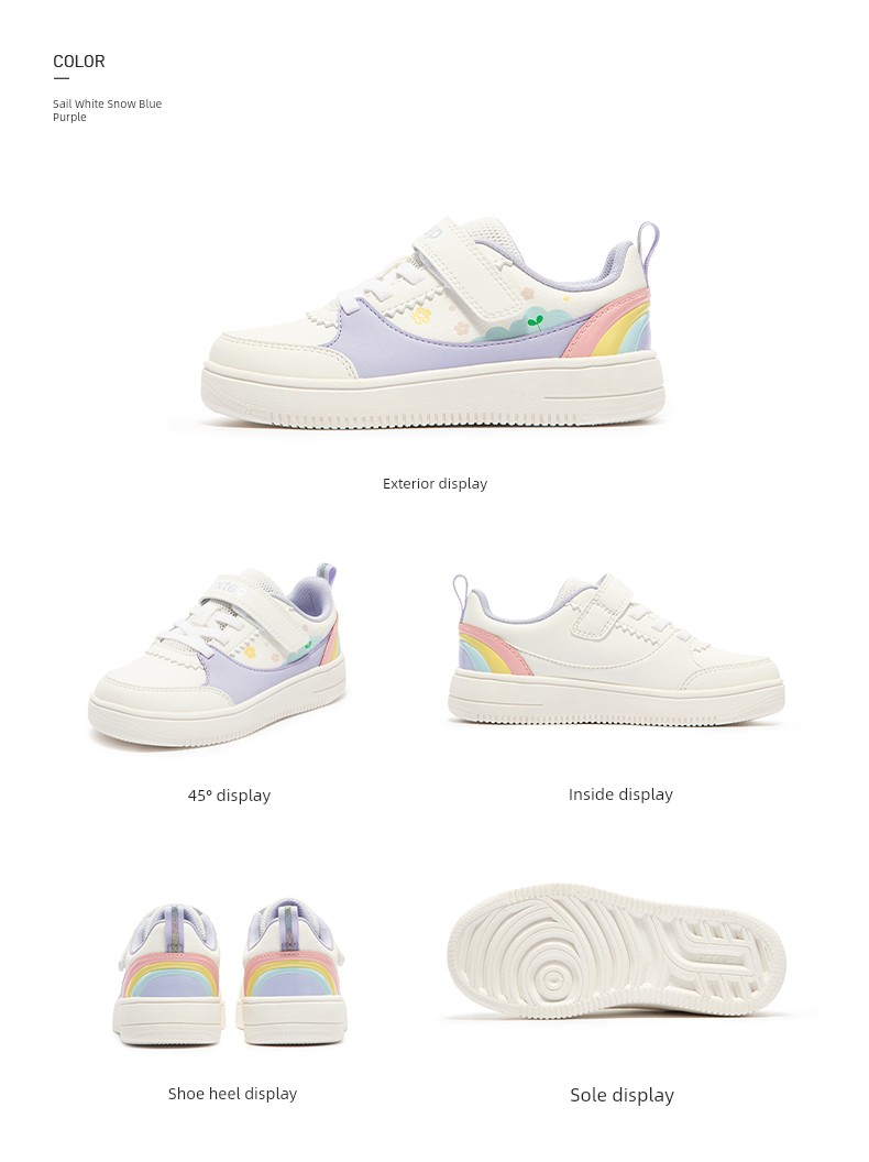 Xtep Children's Girls' Sneakers, Autumn Casual Shoes for Girls, Kindergarten Shoes, Sports Shoes, Non-Slip Soft-Soled Baby Shoes — 17