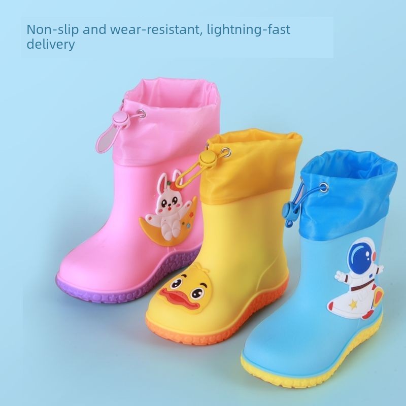 Cartoon Rubber Shoes for Rainy Days, Children's Rain Boots for Boys and Girls, Non-Slip, Suitable for All Seasons, Cute Kids' Water Shoes for Kindergarten — 3