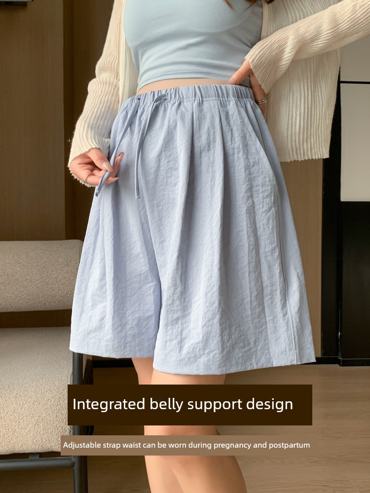 Shorts for Pregnant Women Summer Thin Outwear No Belly Support Not Tight Belly Nougat Pastry Pants Loose Casual Leggings Summer Wear — 3