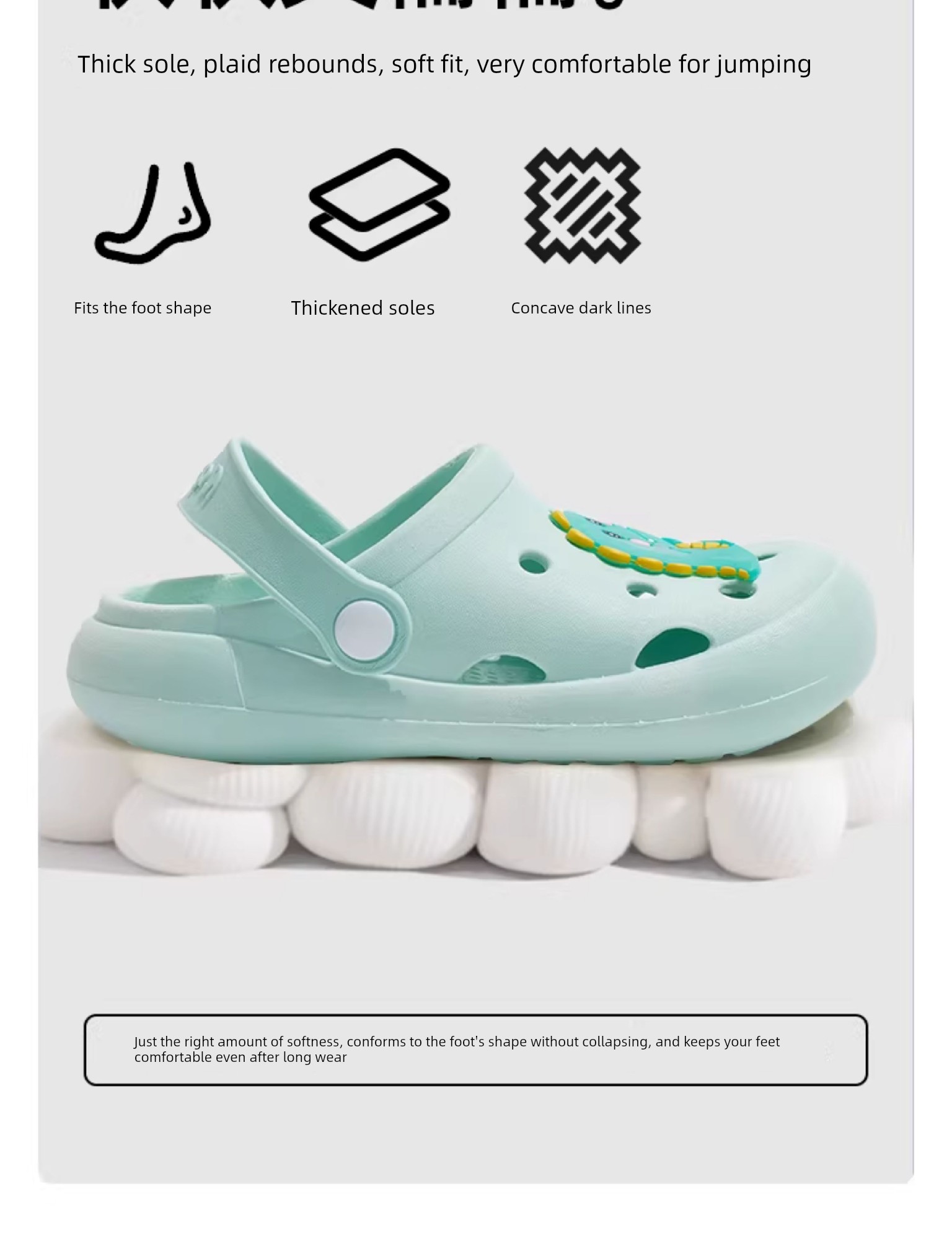 Jq Jingqi Children's Clogs Summer Indoor Non-Slip Shoes for Girls and Boys, Baby Bathing Special Closed-Toe Sandals — 5