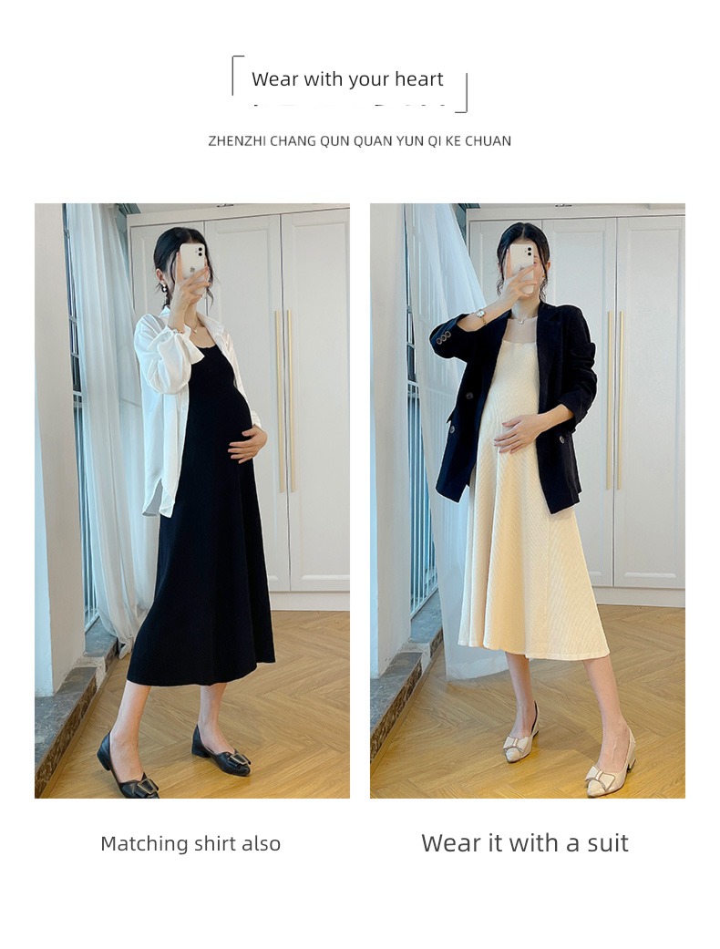 Show thin High waist A word have more cash than can be accounted for Over the knee Vest skirt pregnant woman