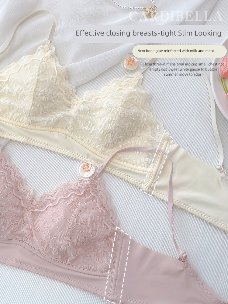 Beautiful back Small chest Gather together girl Thin shoulder strap underpants Lace
