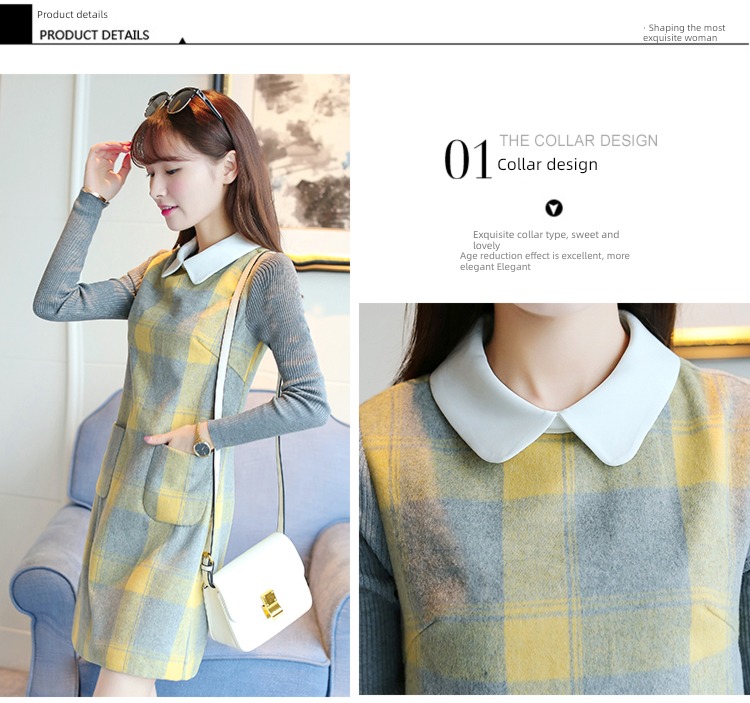 Autumn and winter fashion Petite 150cm Wool Dress