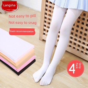 Langsha Children's Dance Socks Spring and Summer Thin Practice Dance Socks White Pantyhose Girls' Tights