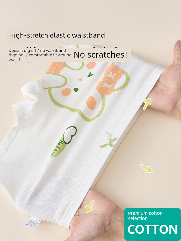All-Cotton Maternity and Baby Pure Cotton Children's Underwear, Girls' Pure Cotton Baby Boxer Briefs, Flat-Angle Shorts for Girls That Don'T Pinch the — 3