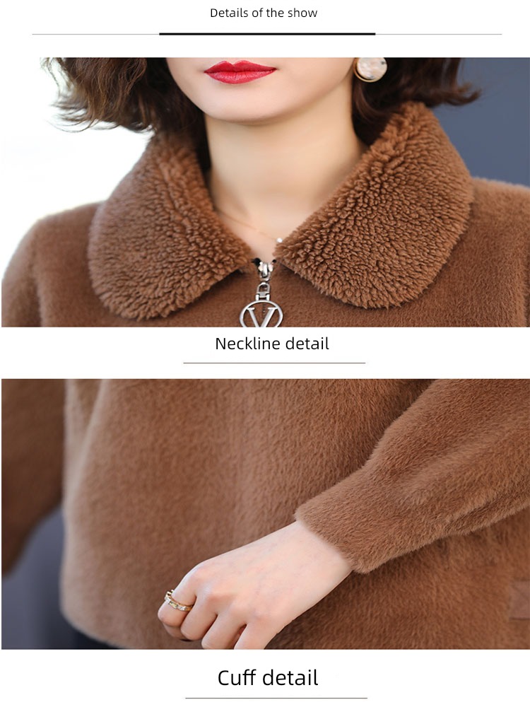 loose coat female Mink hair easy Lapel have cash less than that is registered in the accounts sweater