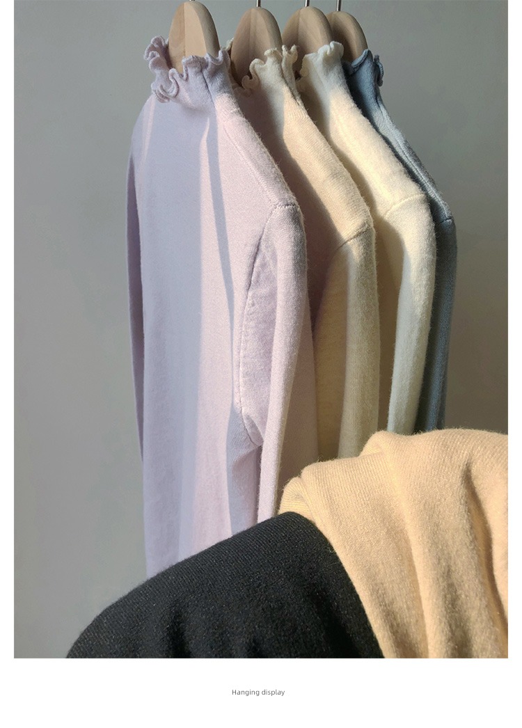 High collar spring and autumn Agaric edge Versatile Self-cultivation Condom sweater
