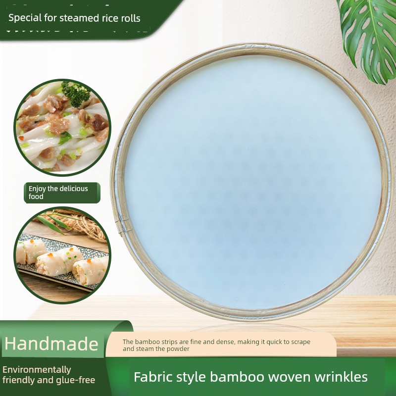 Traditional Bamboo Weaving Tools Kit with Cloth, Bamboo Sieve, Bamboo Woven Plate for Home Use