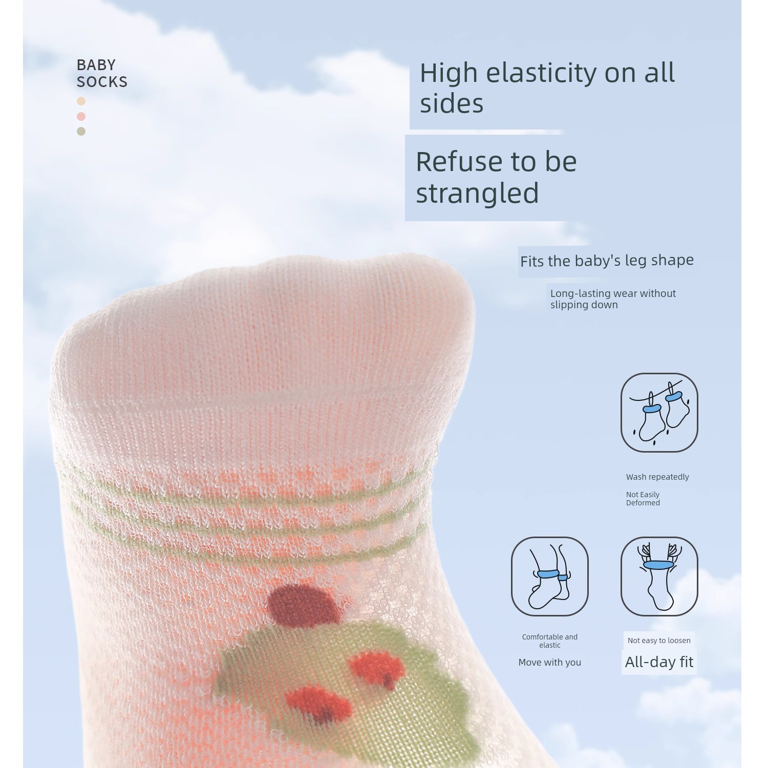 Baby Floor Socks, Summer Thin Non-Slip Cooling Socks for Infants, Indoor Walking Mesh Breathable Socks for Boys and Girls, Do Not Constrict the Legs — 10