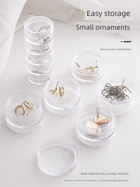 Exquisite superimposed jewelry storage box Multi-layer ring necklace earrings portable transparent jewelry box manicure finishing box