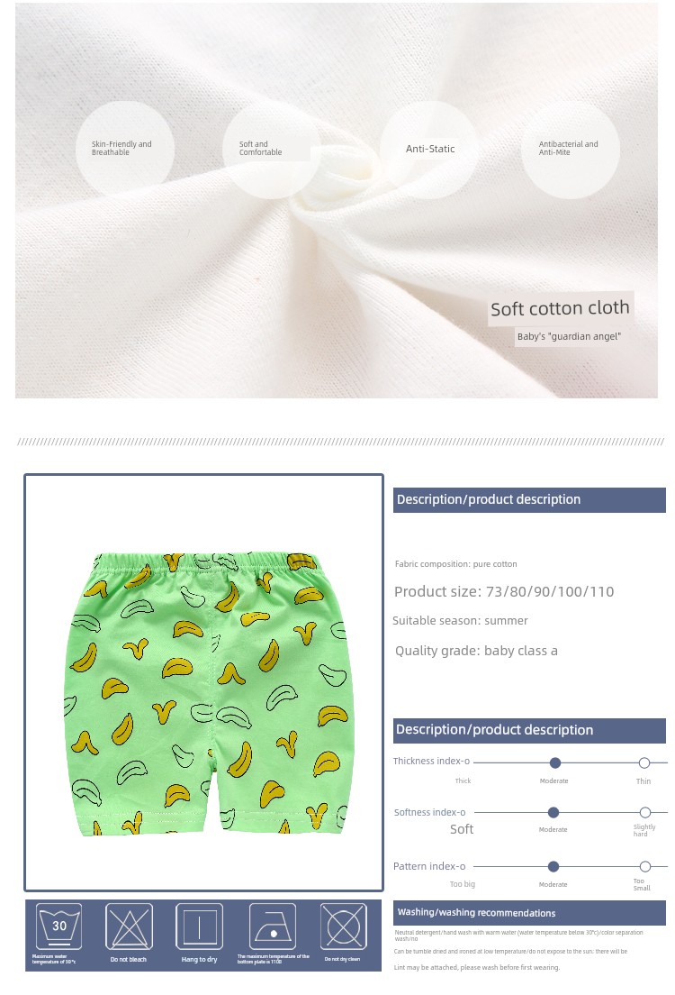 Beach Newborn Pure Cotton Outerwear Casual Pants Summer Wear — 5