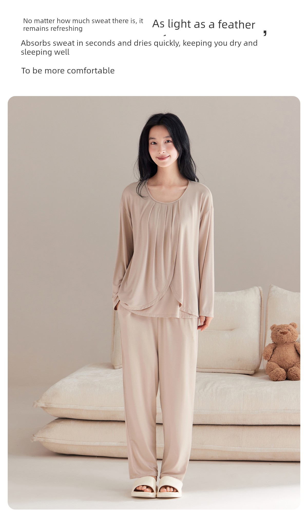 Jq Jingqi Postpartum Clothing Pure Cotton Sweat-Absorbent Postpartum Nursing Pajamas for Pregnant Women Breastfeeding and Maternity Home Wear Autumn Season — 11