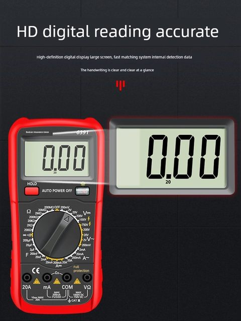 Multimeter digital high-precision electronic anti-burn small and convenient protection multifunctional digital display electrician maintenance test